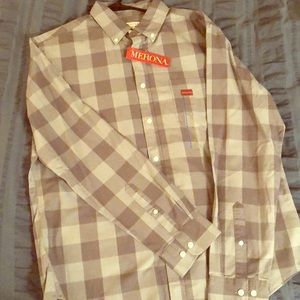 NWT large plaid gray shirt